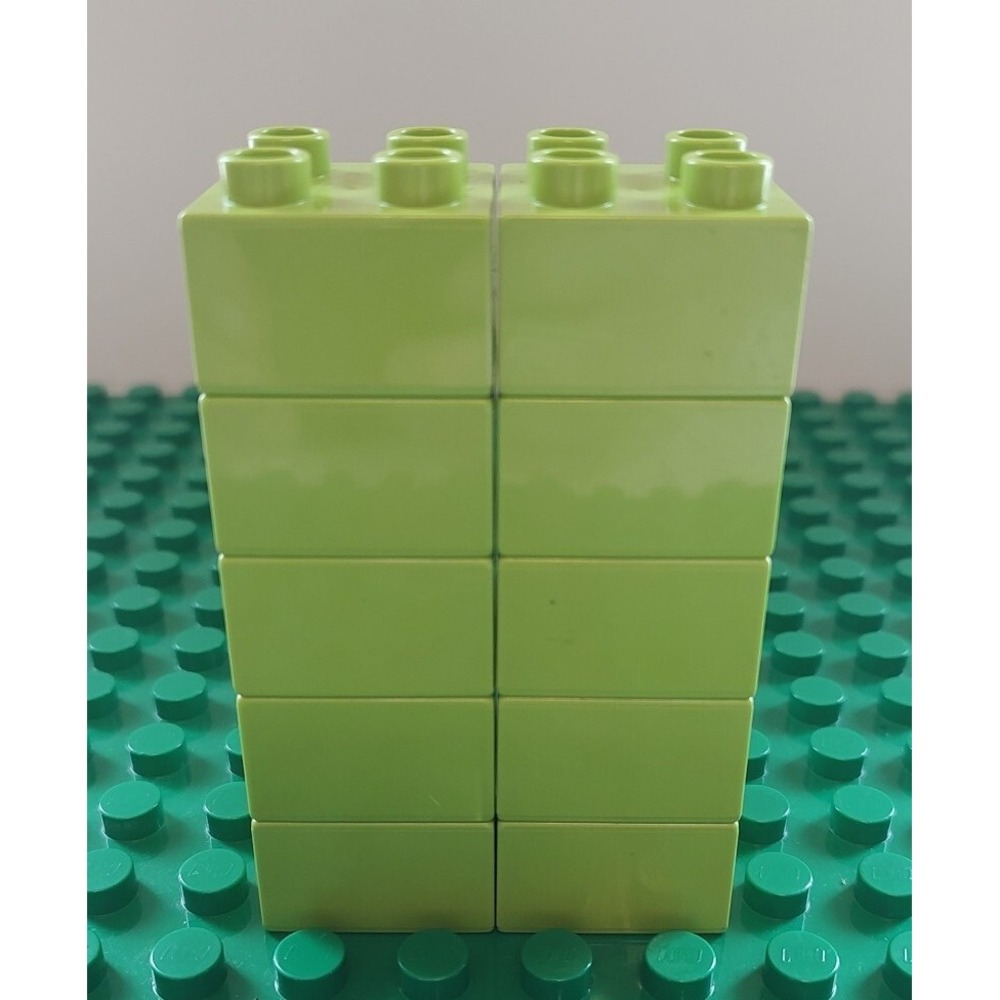 Lego Duplo Green 2x2 Brick Lot 10 Blocks Replacements A5